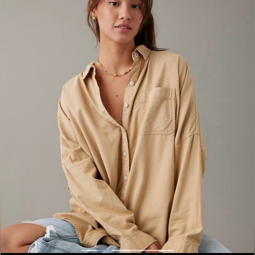 American Eagle Boyfriend Fit Button Up XL - Picture 2 of 7